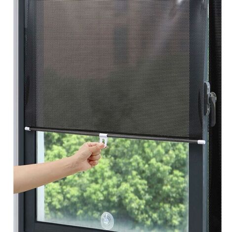 Store enrouleur occultant sans perçage 50x125cm – PVC noir – Installation facile par ventouses – Protection solaire et intimité (1/5)