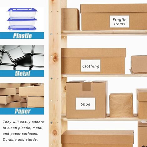 50 Pièces Porte-étiquettes Autocollants Transparents 6x10 Cm - Pochettes Carte Adhésives Étanchés