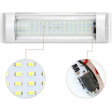 Plafonnier LED 96 LED Pour Camping-car – 12V/24V – Dimmable – Blanc Froid à Chaud – Neuf