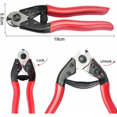 Pince Coupante Vélo VTT - Coupe Cable De Frein Intérieur Et Extérieur - Outil Robuste Rouge Laxzo