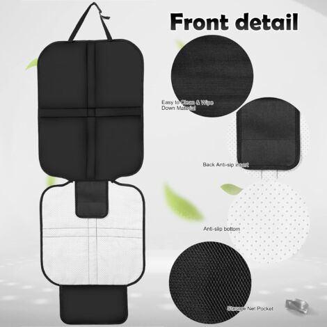 AiQInu Protection Siège Voiture Enfant ISOFIX Imperméable Antidérapant - Cuir Et Tissu Avec Poches