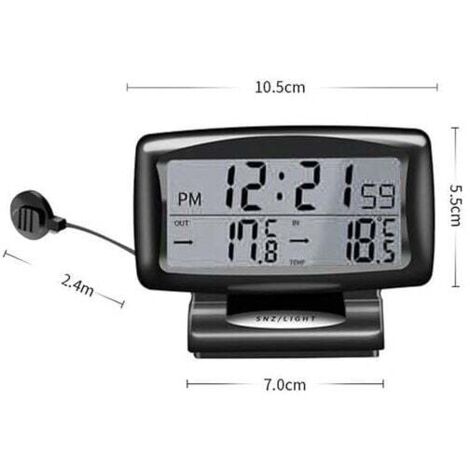 HORLOGE THERMOMÈTRE NUMÉRIQUE rétroéclairée voiture intérieure