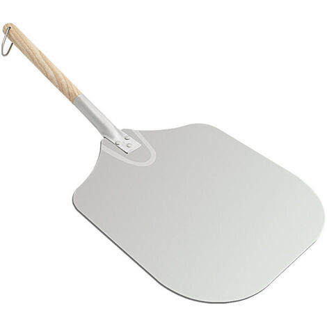 Pelle à pizza, pelle à pizza en aluminium, pelle à pizza, pelle à pizza avec une grande surface, manche en bois pratique, facile à ranger, pratique à utiliser, convient aux grills et fours 6 (1/5)