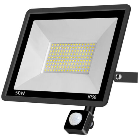 Gabrielle – Projecteur LED extérieur 50W avec détecteur de mouvement – IP66 étanche – 5000 lumens 7000K blanc froid – Installation facile pour espaces extérieurs - 5000LM (1/3)