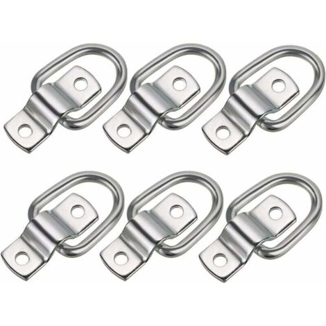 GABRIELLE Lot de 6 anneaux d'arrimage en D pour remorques, camions, camionnettes, bateaux (1/5)