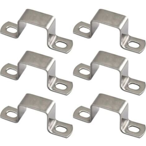 Gabrielle – Lot de 6 colliers de serrage carrés en U en acier inoxydable 304 – 50 x 50 mm – Résistance à la rouille et à la corrosion – Pour fixation de tuyaux (1/4)