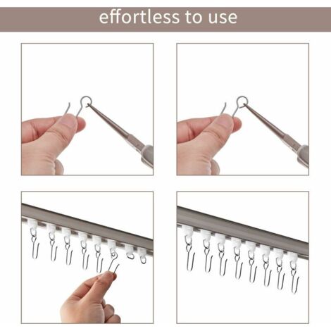 24 pièces Pince Attache Rideau, Acier Inoxydable, Petits Clips de