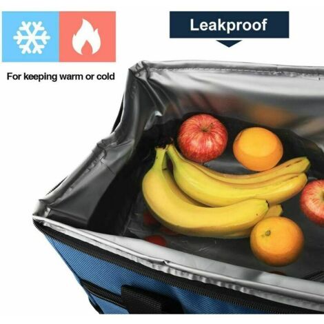 Sac Isotherme Repas 10L RAINSMORE - Capacité 12 Canettes - Isolation 4-5 Heures - Poche Avant Et Intérieure - Bandoulière Ajustable - Noir