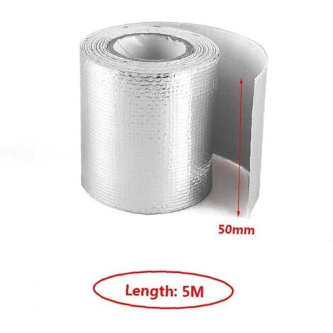KIMISS Ruban Isolation Thermique Échappement 5m Blanc – Bande Chaleur Moto Voiture + 4 Attaches Inox, 2,7 Cm X 1,5 Mm