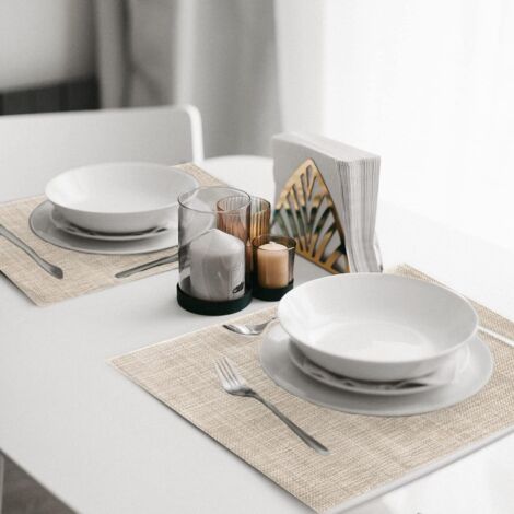 Lot de 4 Sets de Tables PVC Lavables Antidérapant Résistant à l'usure à la Chaleur 45cmx30cm Lot de 4 Sets de Tables PVC Lavables Antidérapant Résistant à l'usure à la Chaleur 45cmx30cm