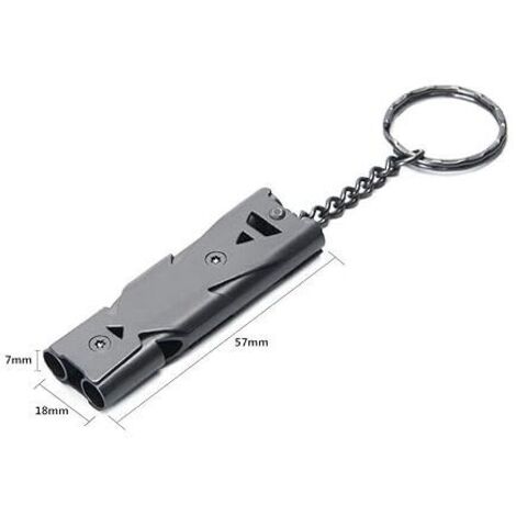 Septpenta Sifflet de survie d'urgence 7 en 1 - Outil multifonction de sécurité pour le camping, la randonnée, la chasse, la pêche et l'aventure, en plein air (orange
