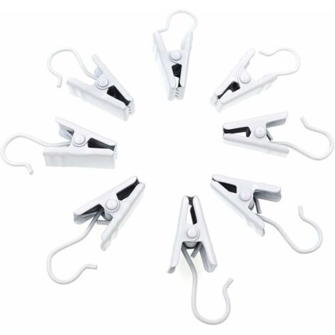 GABRIELLE Lot de 100 pinces à rideaux blanches en acier inoxydable pour décoration de maison, photos, loisirs créatifs et activités intérieures et extérieures