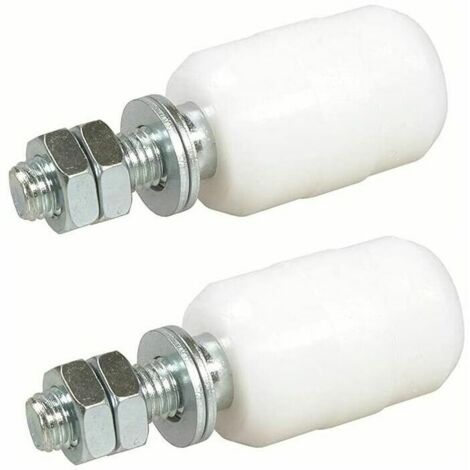 Olive De Guidage Supérieure Nylon, 2 Unitésrouleaux pour Porte Coulissante, Fixation avec Tige Filetée, Olive ou Galet de Guidage pour Portail Coulissant ou Autres Applications (40 x 60MM)