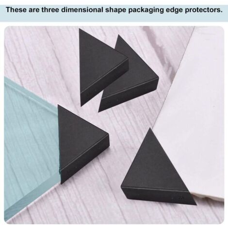 20 Protège-Coins Triangulaires En Plastique Noir 10x65mm - Protection Meubles Verre Miroir Carrelage
