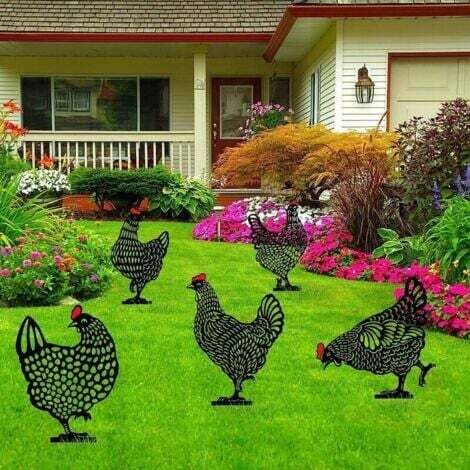 Poule Décorative - Décoration De Jardin - 25 Cm - Résine Et Céramique