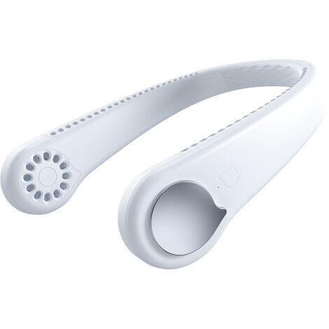 Ventilateur de cou portable, vent fort et silencieux, sans pales, flux d'air à 360 °, refroidisseur de cou, ventilateur USB rechargeable pour le bureau, la maison et les voyages en plein air (1/5)