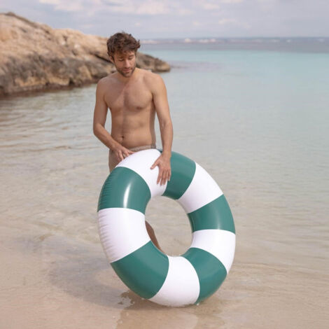 Bouée Piscine Forme Glace Pailletée - Extra Large 90x190 Cm - PVC Résistant - Double Valve - Capacité 90 Kg - 12
