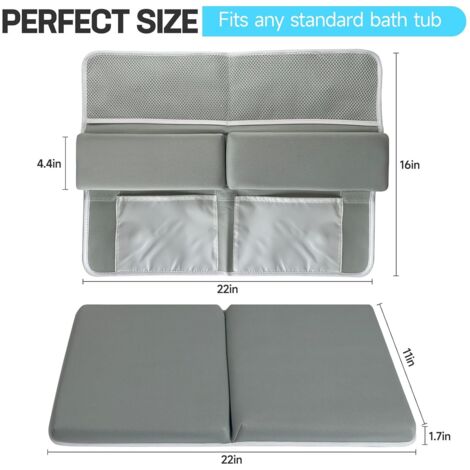 Agenouilloir Bain Bébé Confort - Coussin Épaules & Genoux Avec Ventouses + Sac Rangement - Séchage Rapide