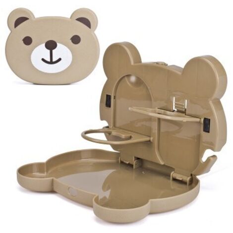 Plateau Repas Enfant Pour Voiture - Support Bouteille D'eau - Organisateur De Voyage Noir