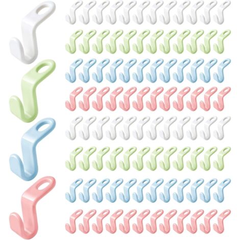 100 Pièces Crochet de Connexion de Cintre, Connecteur de Cintre Crochets de Connexion pour cintres Crochets, pour Eéconomiser de l'espace, Cintres Empilables pour Armoire Cintre Crochet (1/5)
