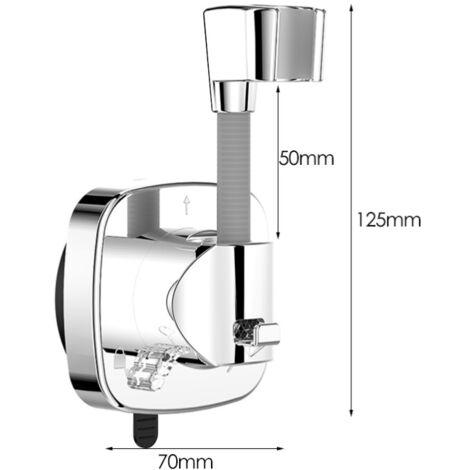 Support Pommeau De Douche,Support Douche Ventouse,Rotatif À 360° Avec Ventouse,Universel Avec Crochet,Chromé,Argent(Socle À Ventouse) | Leroy Merlin