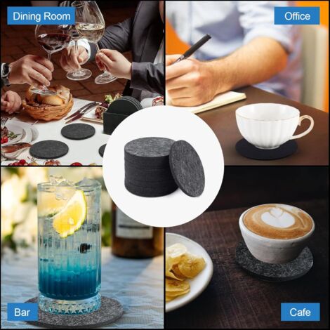 8 Pièce Grands Dessous De Verre En Feutre, 15 Cm Diamètre 4 Mm