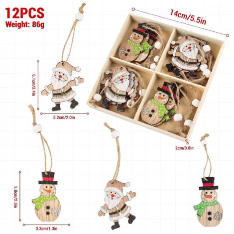 Coffret de décoration,Pendentifs de noël en bois pour enfants,1 pièce