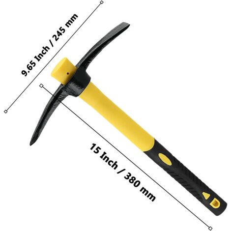 Lot de 2 pioche de jardin de 38 cm avec poignée en fibre de verre