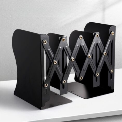 Serre-Livres Rétractable En Métal – Cale Livres Ajustable, Design Élégant Et Moderne Pour Bibliothèque, Bureau Ou Chambre (Blanc)