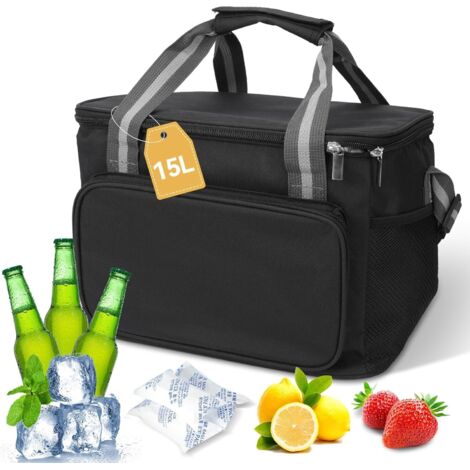 Sac Isotherme Repas 15L SunVigorous - Sac Pique-Nique Portable Gris, Idéal Pour Bureau, École Et Voyages