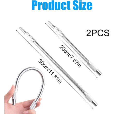 2 Pièces Rallonges Flexibles De Foret 200mm Et 300mm - Tournevis Flexible Pour Espaces Restreints 1/4 Hex