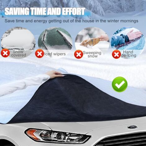 Housse Pare-brise Magnétique 160x116 Cm ECHOBUY - Protection Hiver Anti-gel, été Anti-soleil, Avec Bandes Réfléchissantes