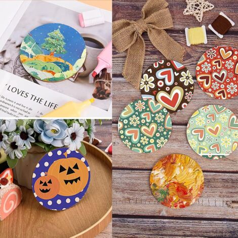 MILISTEN 50 Pièces en Bois Hexagone Pièces Inachevées Hexagone Découpe Noël Bricolage Artisanat Fournitures Décorations Ornements 40Mm
