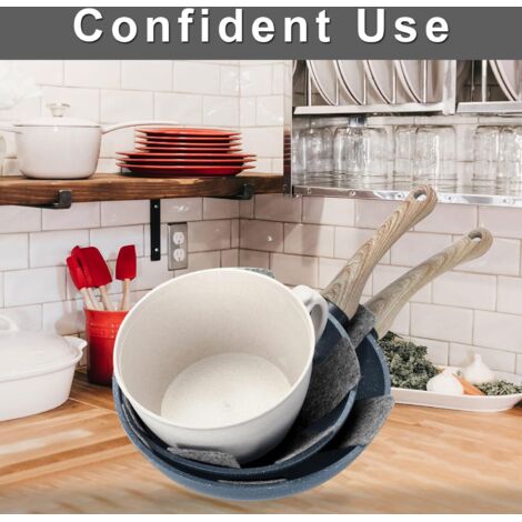 Lot De 9 Protections Pour Casseroles En Feutre - 3 Tailles (20, 30, 38 Cm) - Antidérapantes Et Résistantes à La Chaleur - 9