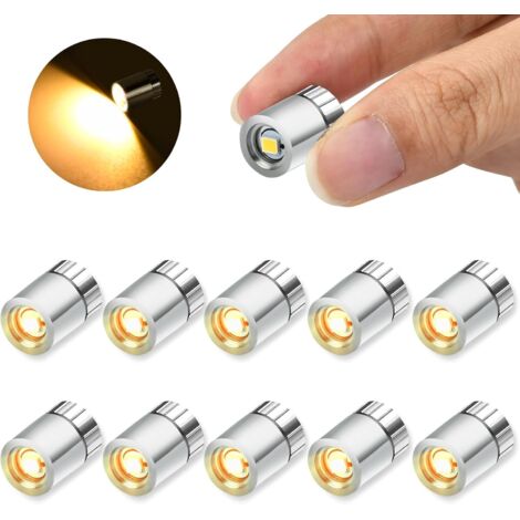 10 pcs Mini Lumières LED, Lampe LED Miniature avec Batterie, Petite Lumière LED pour Décoration, Lampe LED Maison de Poupée, Lampe Miniature pour Maquette(Lumière Blanche et Chaude)