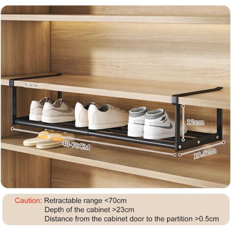 20 Porte-Chaussures Réglables 4 Niveaux – Gain De Place Antidérapant Noir – Organisateur Chaussures Placard