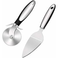 GABRIELLE Découpe Pizza set, Roulette Pizza, Professionnel Coupe Pizza, Roulette à Pizza Pelle à Pizza, Pizza Couteau avec Lame en Acier Inoxydable, Poignée Ergonomique en matériau PP