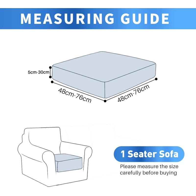 OHSIO Housse De Coussin De Canapé Extensible, Antidérapante, Lavable, Universelle, Résistante Et Facile D'entretien(Verte,1 Housse D'Assise Taille M