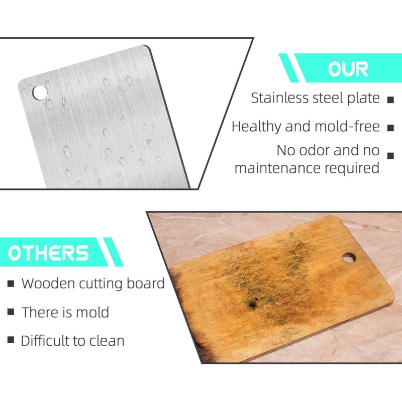 Lot De 3 Planches à Découper En Titane Zorplex - Double Face, Compatible Lave-vaisselle - Pour Viande, Légumes, Fruits