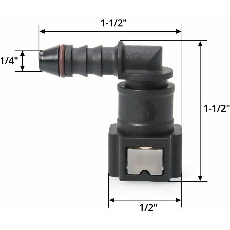 Connecteur Rapide Pour Tuyau Carburant ID6 - Coupleur Droit Et Coudé 7,89 Mm - Nylon Résistant - Déconnexion Rapide Bouton-poussoir