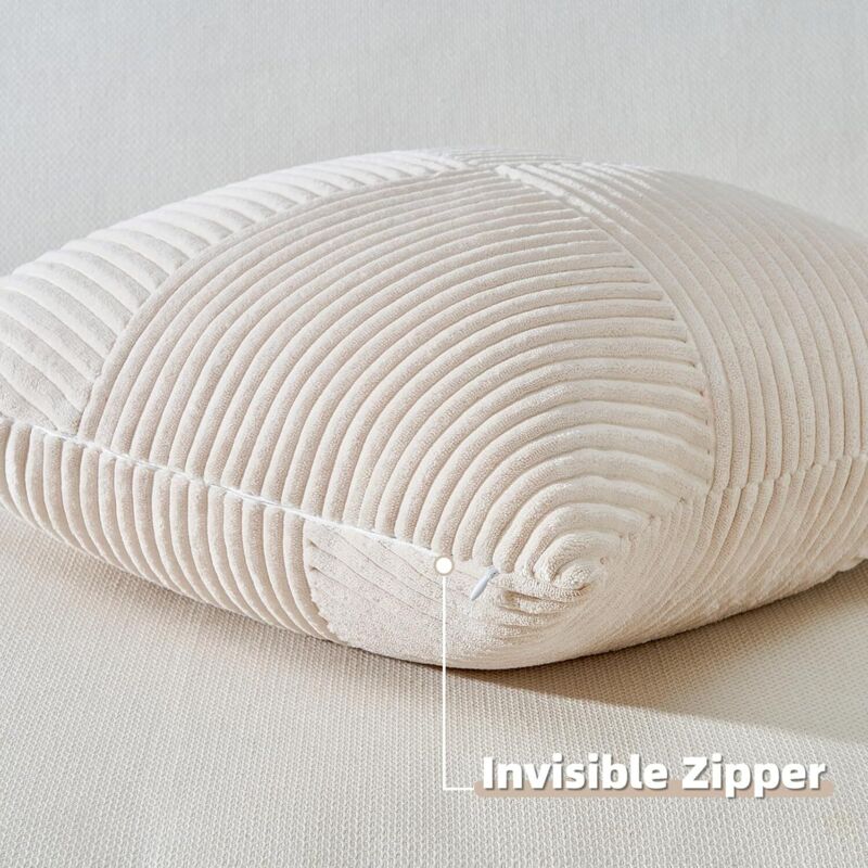 2 Housses Coussin Velours 45x45cm HAMUR HOME | Taie Décorative Canapé Lit, Fermeture Éclair