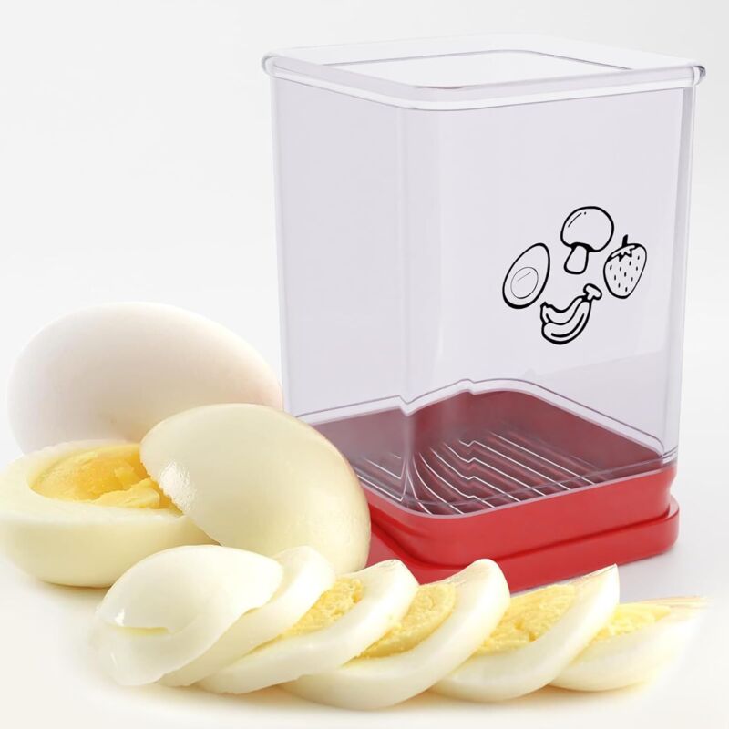 Coupe-œufs 2 En 1 – Trancheuse Pour œufs Durs, Bananes, Fraises, Kiwis… (rose, Design Pratique)
