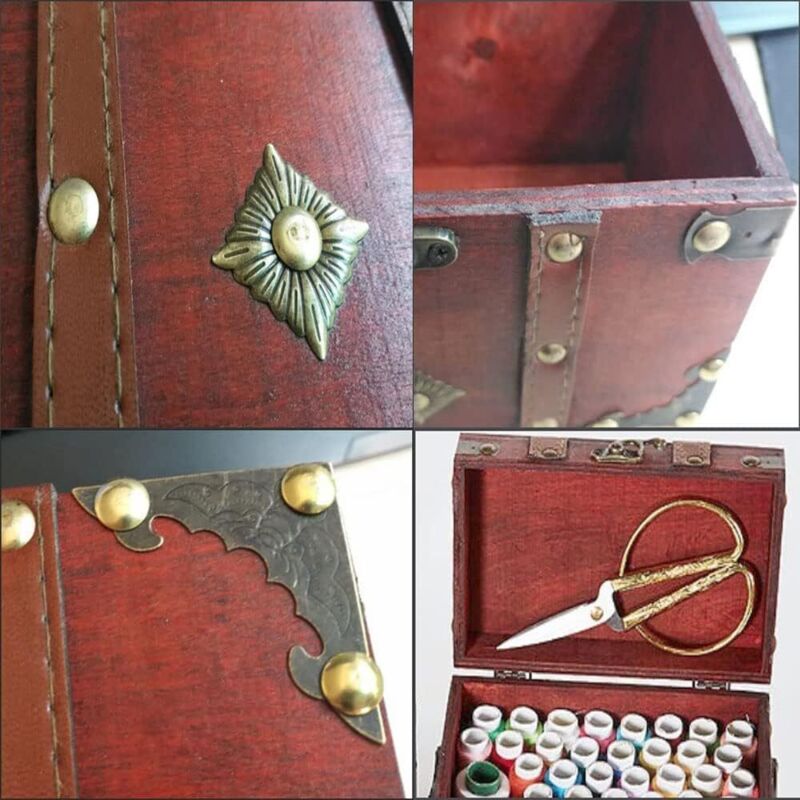 Petite Boîte En Bois 20x12x7 Cm - Coffre Au Trésor Avec Couvercle, Pour Rangement Bijoux, Souvenirs, Bricolage