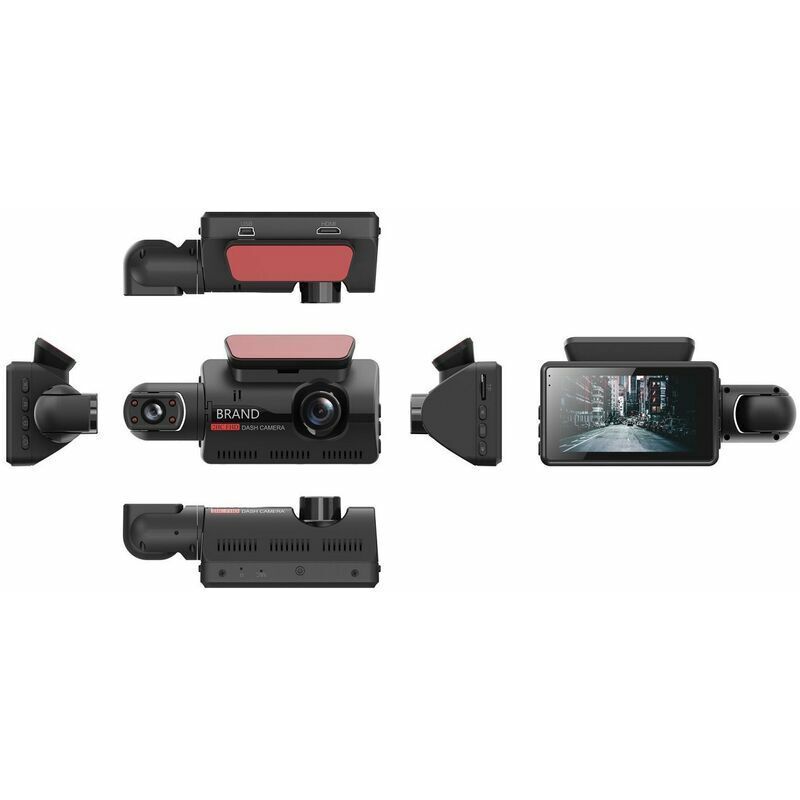 Range Tour Dashcam Voiture Avant Arrière et avec Carte SD 64G, 1080P