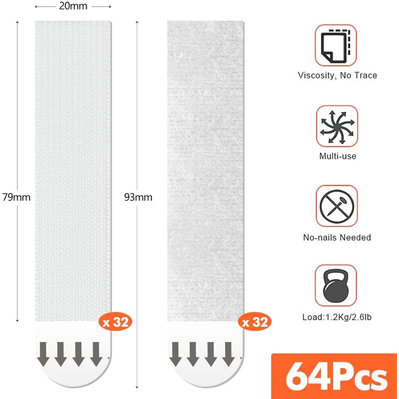 Languettes Accroches Tableaux HGRGHH - 12 Clous + 15 Bandes Adhésives Sans Percer