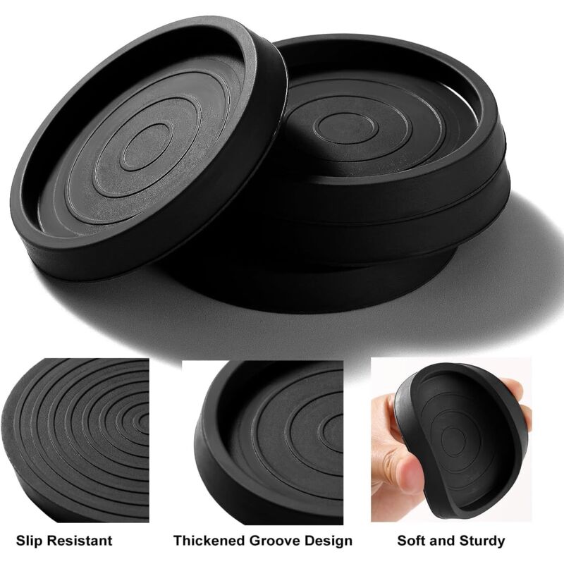 Keadic Lot De 24 Patins Ronds En Caoutchouc à Visser Pour Meubles - 30 Mm - Noir - Antidérapants - Pour Pieds De Chaises En Bois