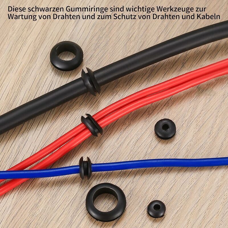 QUARKZMAN Lot De 12 Passe-Fils En Caoutchouc Souple Type T - Diam. 10 Mm (trou) / 6 Mm (int.) - Protection Câbles Et Fils - Blanc