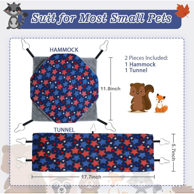 Hamac Suspendu Pour Hamster Et Petits Animaux - Nid Douillet En Polyester | Cachette Chaude Pour L'hiver, 22x19x17 Cm