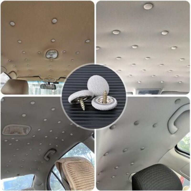 Kit De Réparation Toit De Voiture - 60 Boutons, Broches, Ruban Et Outils - Universel Pour Intérieur Auto - Colle Tissu Plafond - Facile à Installer