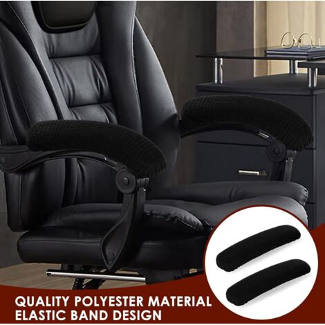 1 Paire De Protège-accoudoirs De Bureau élastiques - Amovibles, Noir - Pour Chaise De Bureau à Domicile